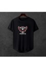  Unisex Oversize Karakartal Ön Baskili T-shirt
